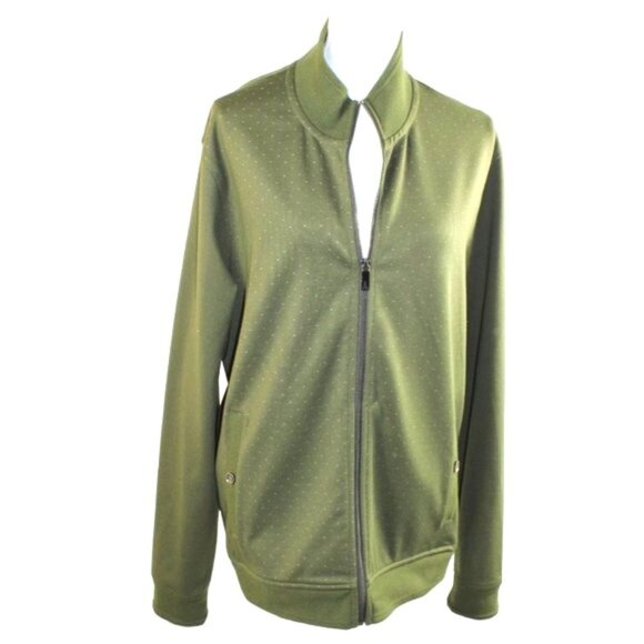 Ted Baker London Robine Olive Green Front Zip Jacket Size 6 (US XXL) - Picture 3 of 10